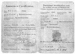Lagerausweis vom KZ Buchenwald